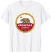 I Love Vacaville California CA Pride Apparel Shop I Love Vacaville California CA Flag and Bear Badge T-Shirt - White
