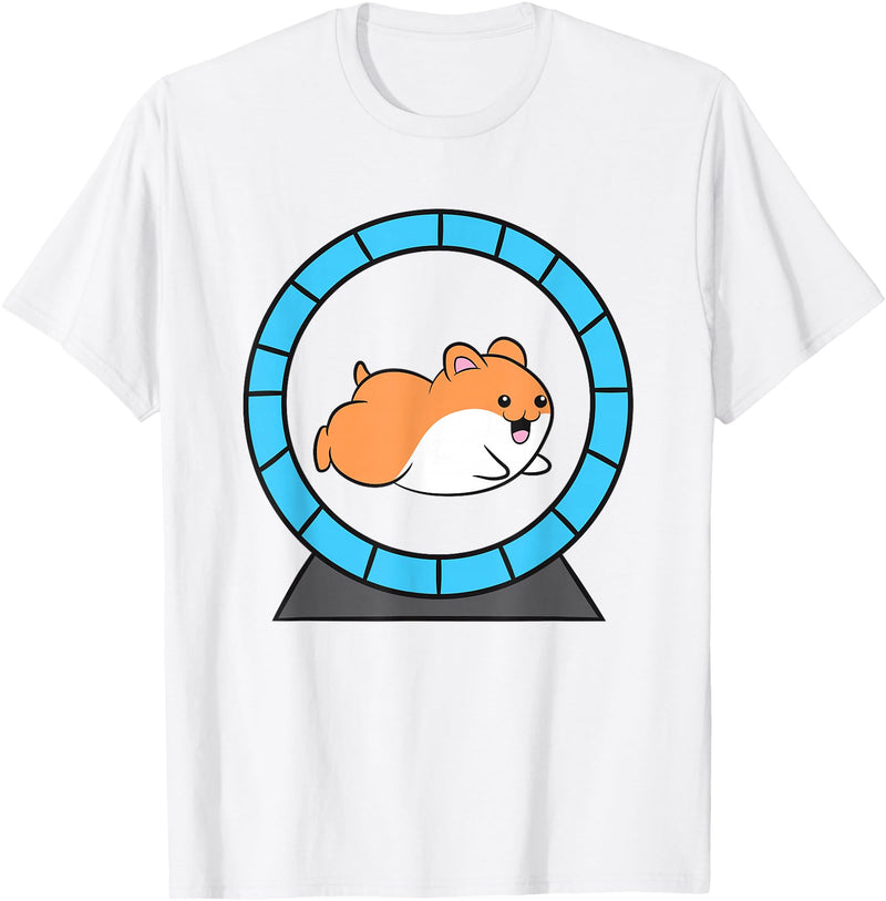Hamster in a Hamster Wheel Pet Hamster T-Shirt - White