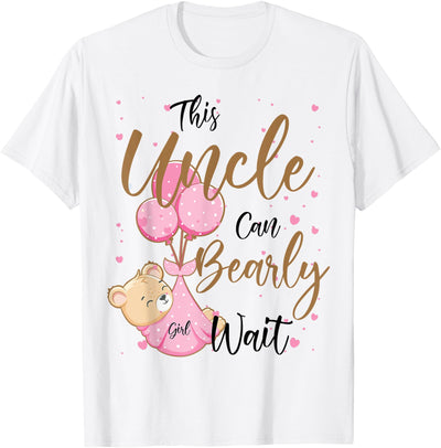 Mens Baby Bear Baby Shower Spring Uncle Bearly Wait Baby Girl T-Shirt