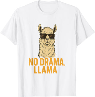 Am End Fashion No Drama, Llama - Cool Look T-Shirt - White
