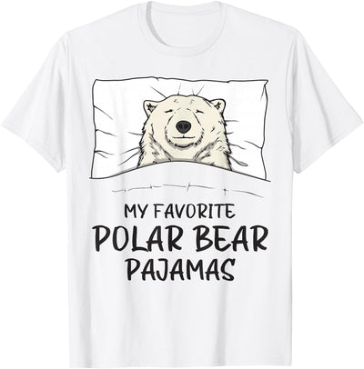 Favorite Polar Bear Pajamas, Napping Ice Bear Pajama T-Shirt