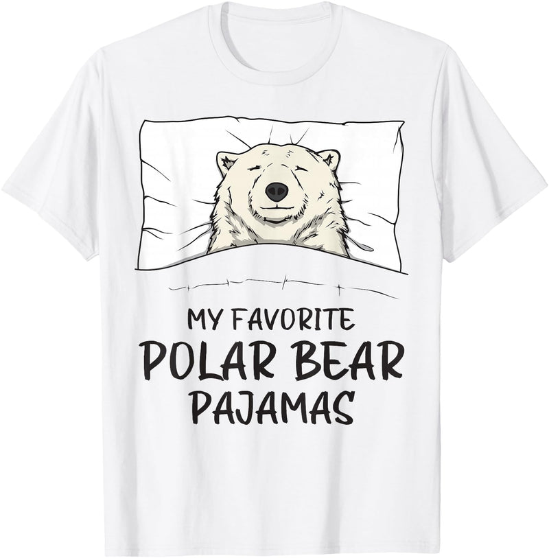 Sleeping & Napping Shirt Gifts Favorite Sleepshirt Favorite Polar Bear Pajamas, Napping Ice Bear Pajama T-Shirt - White