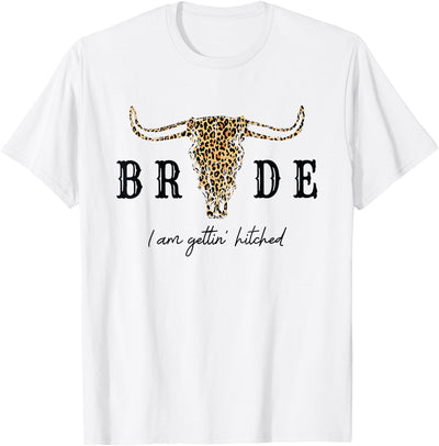 Animal Print Cow Skull Group Matching Bridal Bride I Am T-Shirt