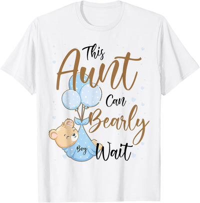 Baby Bear Baby Shower Theme Aunt Bearly Wait Baby Boy T-Shirt