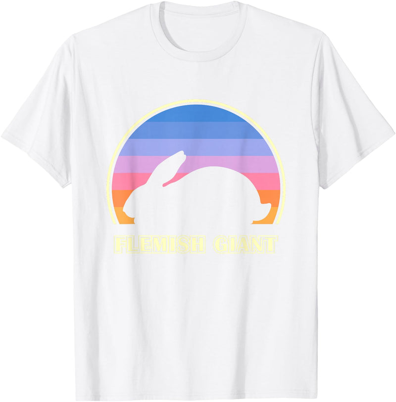 Flemish Giant Vintage Sunset Rabbit T-Shirt in White
