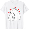 Mother's Day Clothing Gift Idea Cute Mama and Baby Polar Bear Cub Hugging Mothers Day T-Shirt - White