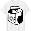 Clever Witty Milk Designs Leche Spanish Milk Carton Dairy Lover T-Shirt - White