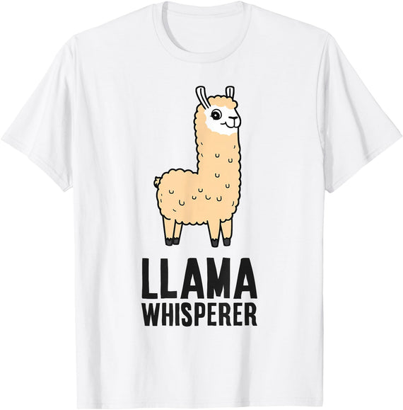 Funny Llama Lover Gifts Llama Whisperer T-Shirt - White