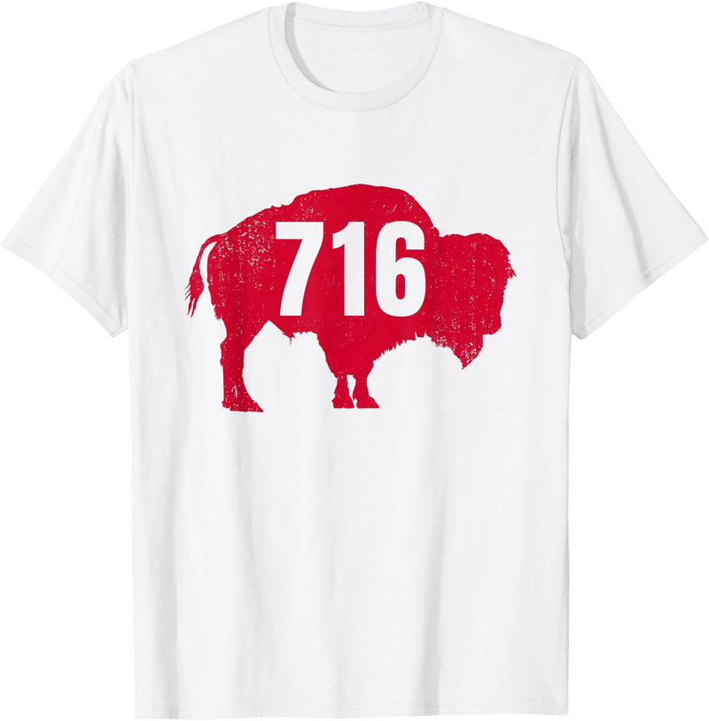 EmmaLoo Tees Buffalo New York BFLO B-Lo WNY Shirts 716 Area Code Buffalo New York BFLO WNY T-Shirt T-Shirt - White