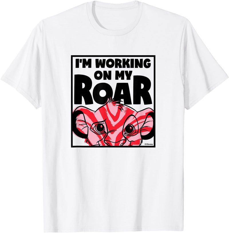 Disney Lion King - I'm Working On My Roar T-Shirt - White