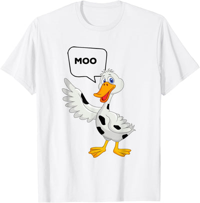 Farm Animal Duck Goes Moo Funny Cute Cartoon Cow Farm T-Shirt