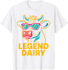 Legend Dairy Funny Cow Farmer Apparel Co. Legend Dairy Funny Farmer Cow Pun Country Graphic T-Shirt - White
