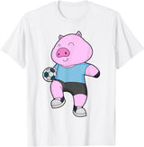 Snabdesign84 Pig Soccer player Soccer Sports T-Shirt - White