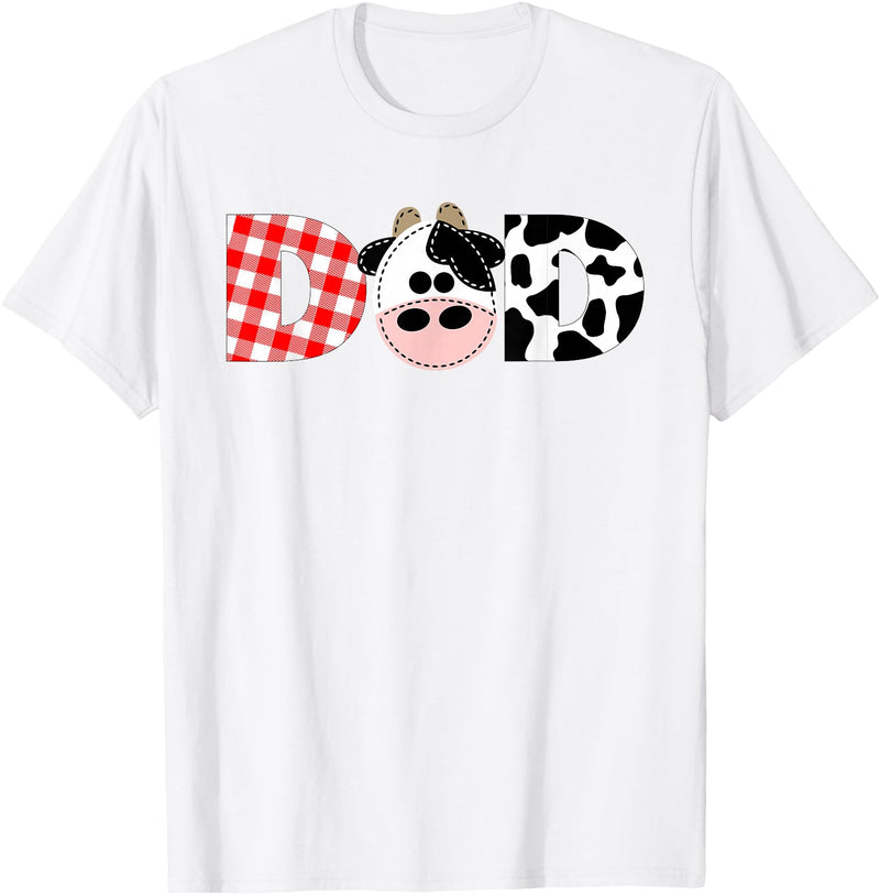 Funny Cow Mom And Dad Birthday Family Tees Dad of The Birthday for Boy Cow Farm 1st Birthday Cow Daddy T-Shirt - White