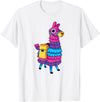 Llama Pinata Party Shop Funny Loot Llama Pinata with Yellow Saddlebag T-Shirt - White