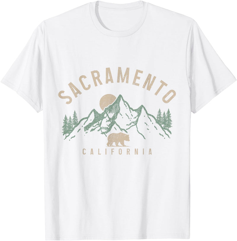 We Love Sacramento California Sacramento California Mountains Bear Nature Lover Vintage T-Shirt - White