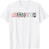 Cow Matching Family Outfit Costume Apparel Auntie Girl Birthday Matching Family Cow Farm Animal Aunt T-Shirt - White