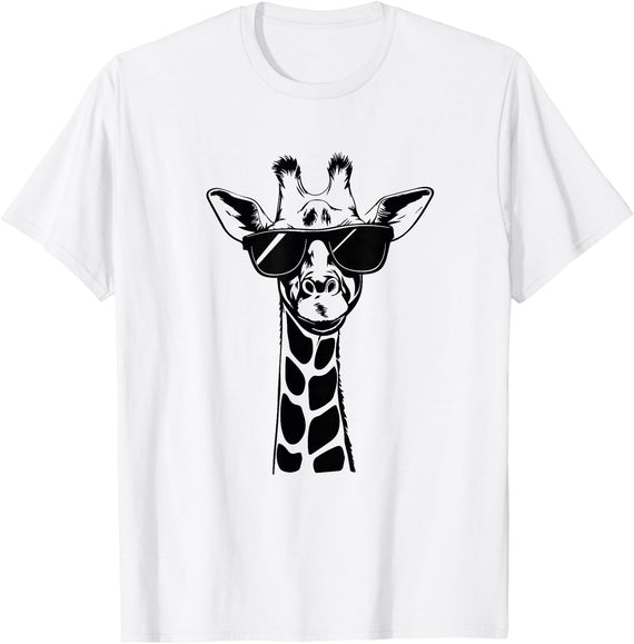 Funny Sunglasses Giraffe Sunglasses Giraffe T-Shirt - White