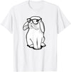 Rabbit Hipster Rabbit Nerd Cute Rabbit Funny Kids Boys Girls T-Shirt in White