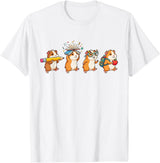 Cute Guinea Pig Lovers First Day of School Costume Funny Guinea Pig Back to School Teacher Student T-Shirt - White
