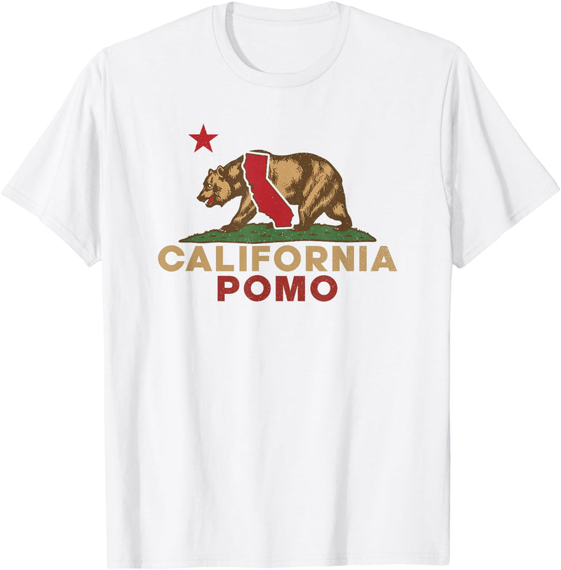 California Bear Vintage Pomo West Coast Pomo California Vintage Bear Retro State Pride T-Shirt - White
