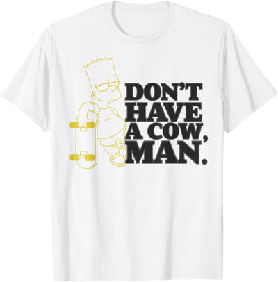 Simpsons Dont Have a Cow Man Bart Simpson Skateboard T-Shirt