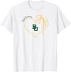 Elite Authentics Baylor Bears Bow Heart White Officially Licensed T-Shirt - As Pictured