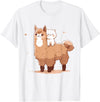Funny Llama Alpaca Animal Lover Gifts Clothing Llama Alpaca Cat T-Shirt - White