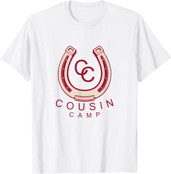 Cousin Camp Apparel & Gifts Fun Cousin Camp Horseshoe Horse Ranch Graphic T-Shirt - White