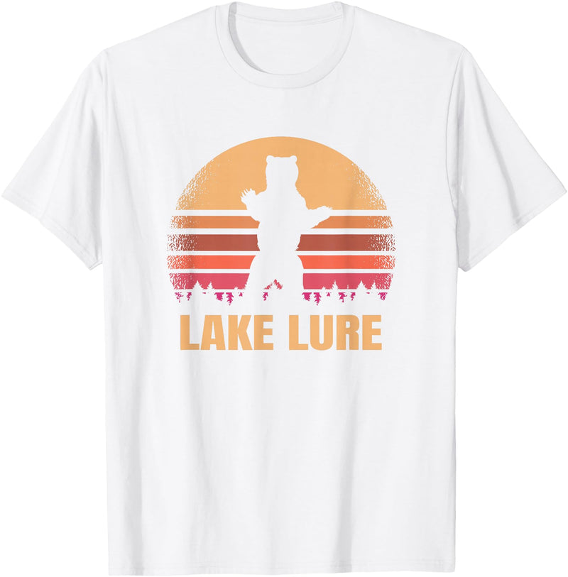 Lake Lure North Carolina Vintage NC Retro 80s Co. Lake Lure North Carolina Vintage Bear NC Distressed 80s T-Shirt - White
