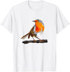 Robin Bird Ornithology Nerd Birding Watcher Robin Bird T-Shirt - White