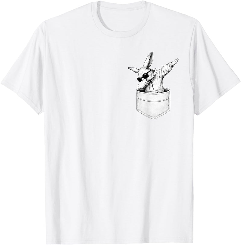 Easter Day Bunny in Pocket Cool Rabbit Men Women Kids T-Shirt in White