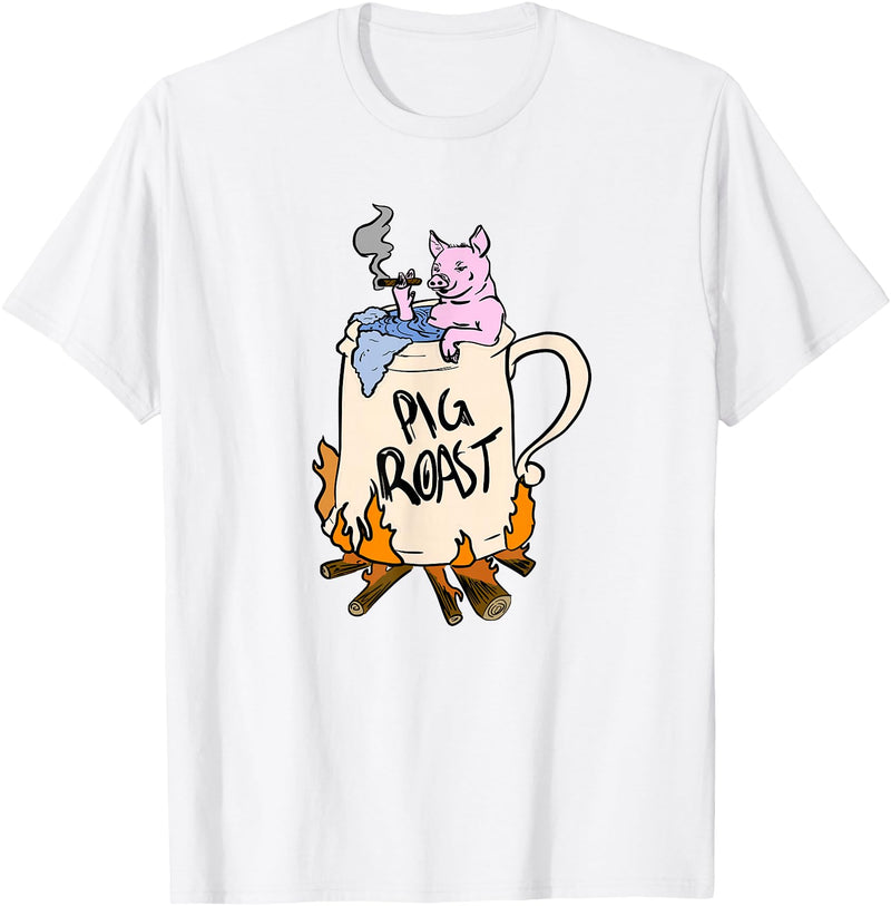 Funny animal pig roast party clothing and apparel Funny Pig Spit Roast BBQ Party Grill Master Gift T-Shirt - White