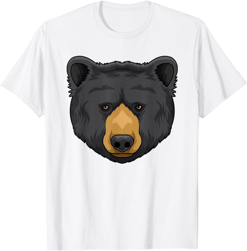 Wowsome! Black Bear Animal Head - Cute Black Bear Lover Women Men T-Shirt - White