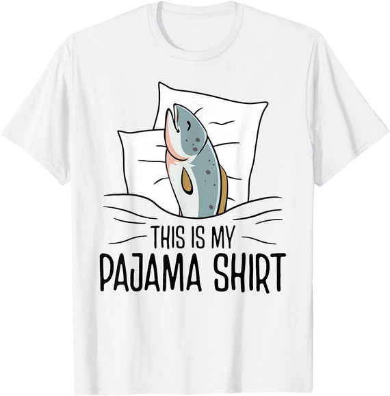 Pajamas Gift Ideas Sleepover Fish Official Sleepshirt Napping Nightgown T-Shirt - White
