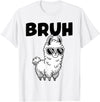 Bruh Llama Sunglasses by LazyPanda Bruh Llama Funny Alpaca Llama Boys Kids Girls Trendy Graphic T-Shirt - White
