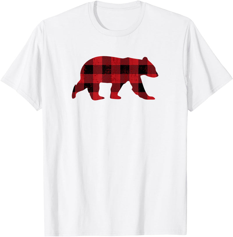 The Bearly Red Buffalo Check Vintage Bear for Gay Bear Pride T-Shirt - White
