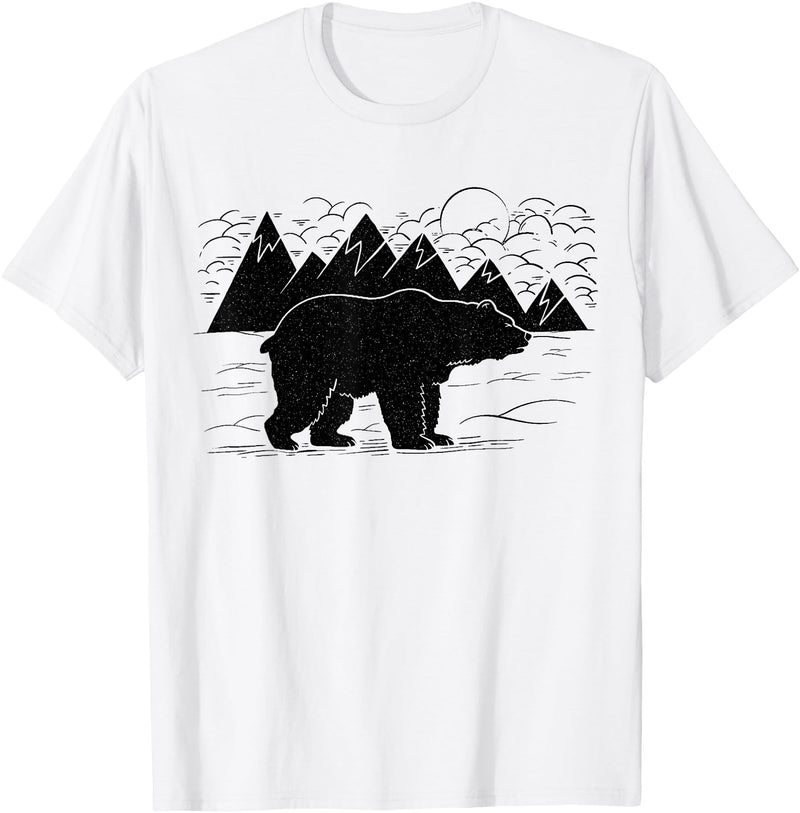 Black Bear Wildlife Animal Wilderness Graphic T-Shirt - White