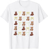 Coquette Aesthetic Graphics Preppy Teddy Bears Yellow Bows Coquette Girly Aesthetic T-Shirt - White