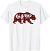 Cute Bear Matching Christmas Pajama Red Plaid Big Bro Bear Matching Christmas Pajama Red Plaid Buffalo T-Shirt - White