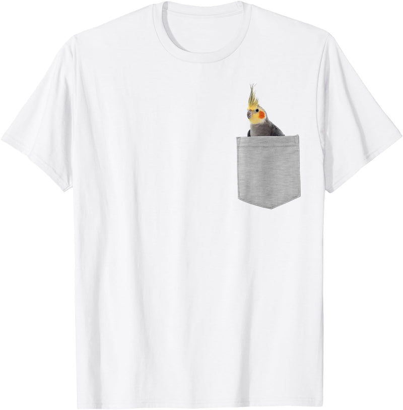Animal in Your Pocket Cockatiel Bird T-Shirt - White