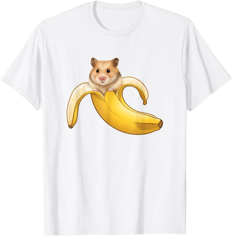 Funny Hamster Lovers Banana Boys Girls Kids Cute T-Shirt - White
