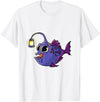 Anglerfish Anglers Fishing Gifts Ideas & Aquarists Deep Sea Anglerfish Laternfish Angler Fish Sea Monster T-Shirt - White