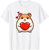 Cute Hamster Funny Valentines Heart Lover Men Women Kids T-Shirt - White