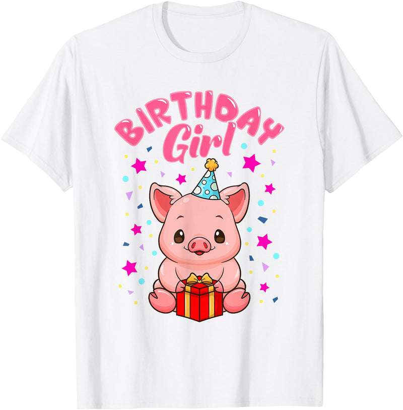 CC Piggy Stuff Pig Birthday Girl Piggy Party Gift Women T-Shirt - White