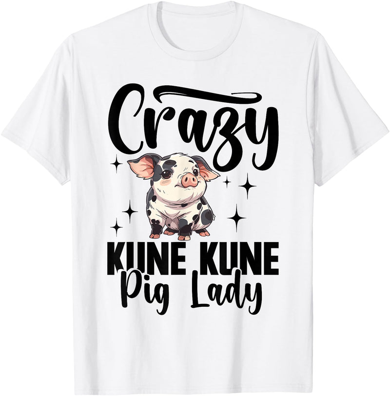 Kune Kune Pig Accessories & KuneKune Clothes Kune Kune Pig Girl Accessories for Women Kunekune Pig T-Shirt - White