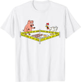Mr Ben Thanksgiving Police Line Do Not Cross Pig and Chicken Funny Food T-Shirt - White