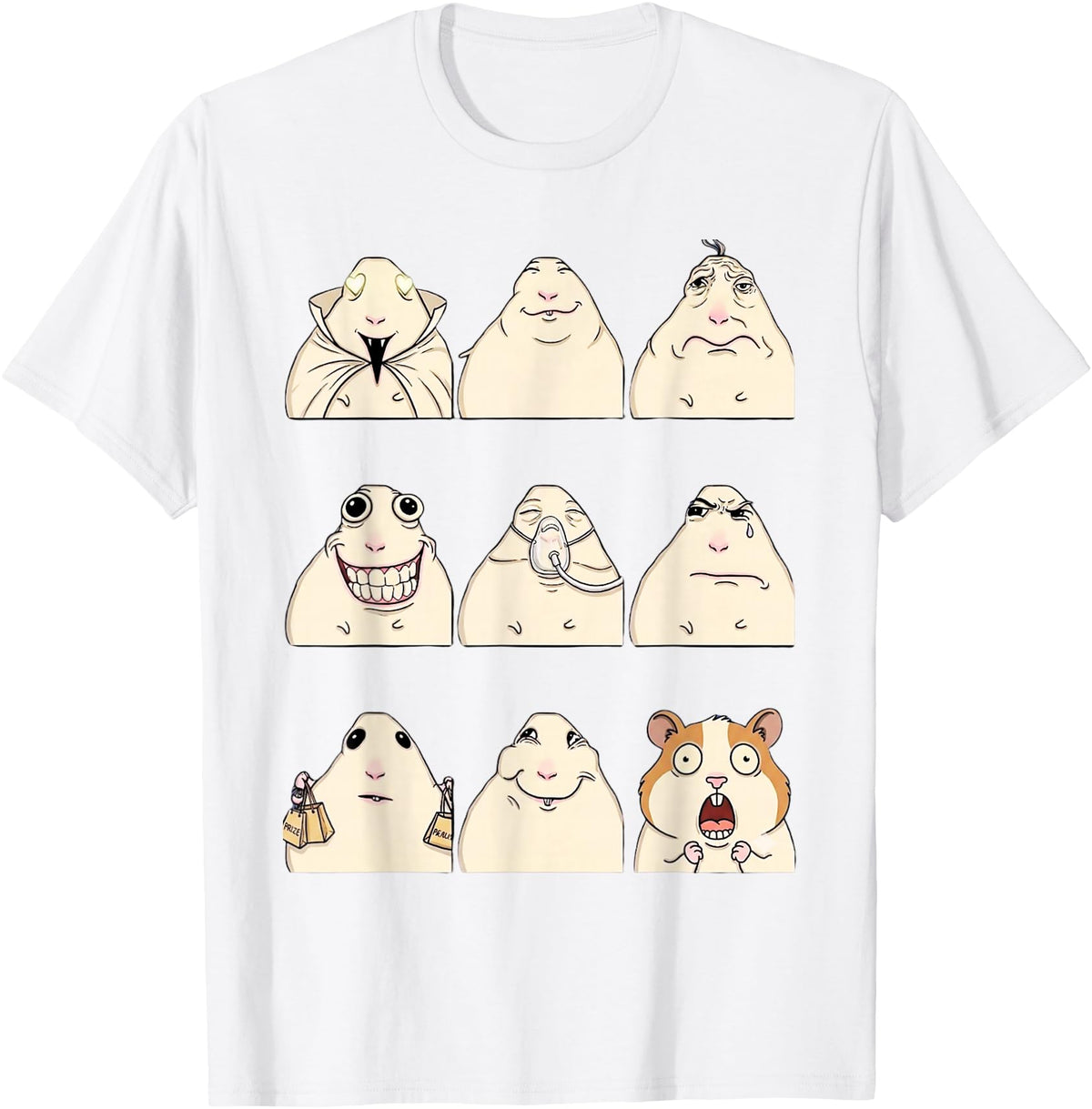Hamster Reaction Meme Kids Boys Girls Men and Women T-Shirt - White
