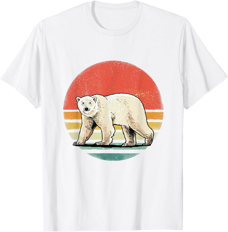 Wowsome! Vintage Polar Bear Tshirt Retro Arctic Animal Bear Lover T-Shirt - White