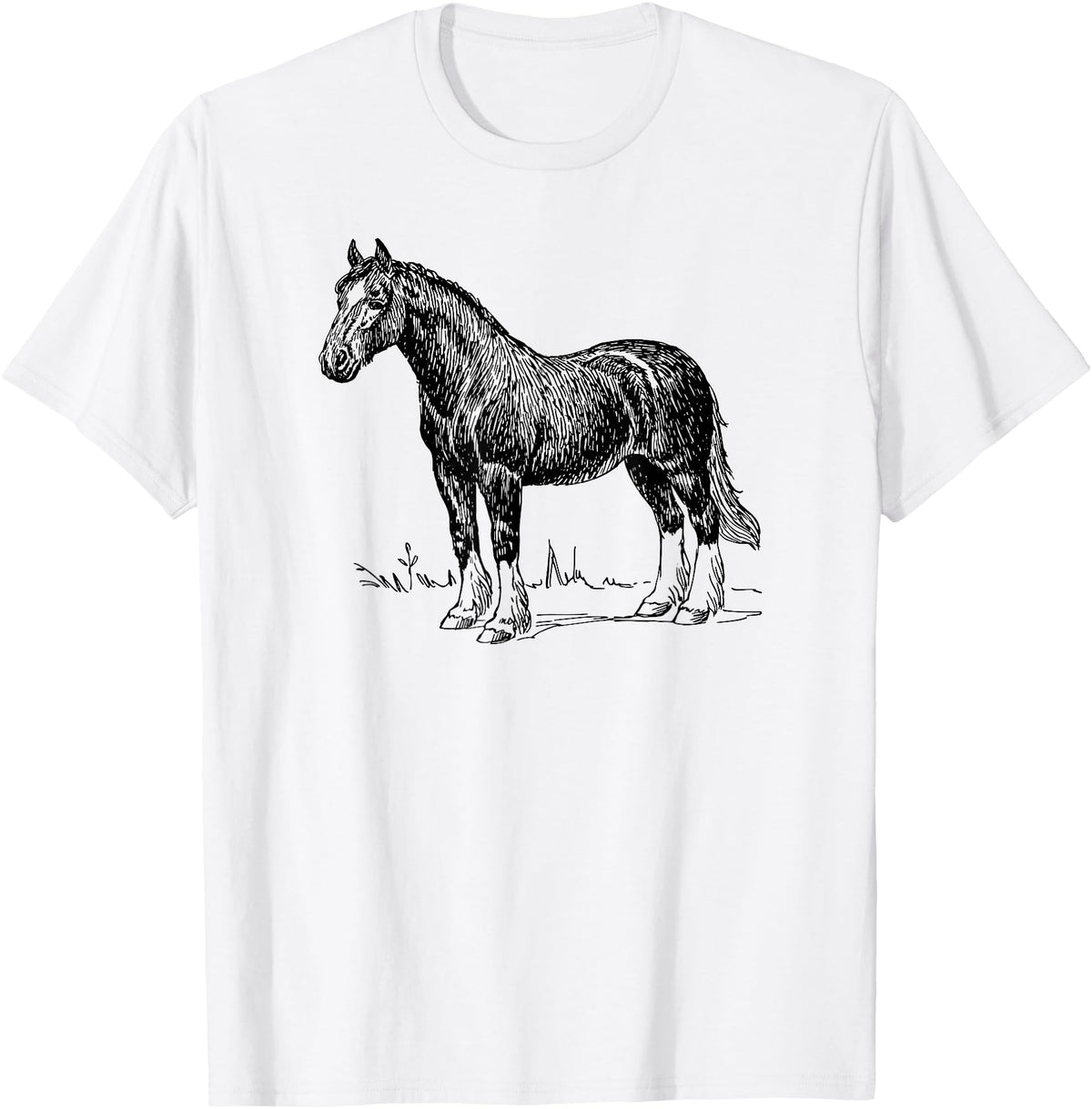 Horse Clydesdale Shirts Horse Clydesdale Workhorse Simple Graphic T-shirt T-Shirt - White
